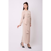 Violevin Er-cool Kadın Tokalı Kalem Elbise 8148-33-bej