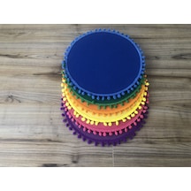 Karışık Renkli Ponponlu Supla 33 Cm Mdf Dahil 6 Adet Çok Renkli