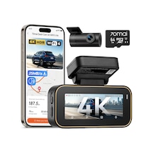 70mai A810 Lite Dashcam Ön Arka, 4k Dashcam 2160p+1080p, 64gb Kartlı, 24 Saat Park İzleme, 4g Lte Uzaktan Erişim Destekli, Acil Durum Ön Kayıt, G-sensor, Gece Görüşü Hdr, F1.55, 5ghz Wifi