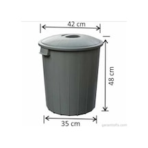 Garanti Metal 7485 Plastik Klasik Kapaklı Çöp Kovası (50 Litre)