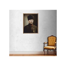 Poster Atatürk Tablosu Yüksek Kalite Tek Parça Ahşap Ceviz Eskitme Çerçeveli Çok Renkli - 815199435 Çok Renkli
