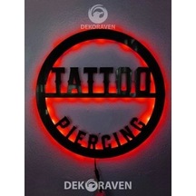 Tatto & Piercing Led Işıklı Tablo-iç Mekan Tabela