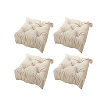 Malında Sandalye Minderi Ekru 4 Adet 40/35x38x7 Cm