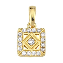 14 Ayar Altın Taşlı Kare Formlu Kolye Ucu 0,87 Gr-3280