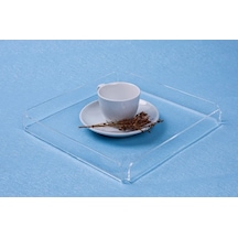 Şeffaf Pleksi Tepsi 20x20 Cm Servis Kahve Çay Ve Sunum Tepsisi