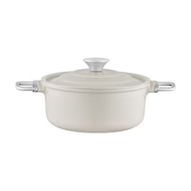 Madame Coco Vincenzo Döküm Alüminyum Derin Tencere - Gri/bej - 20 Cm 8684427212967 Çok Renkli
