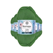 5 Adet Lotus Bikini Büstiyer Bluz Örgü İpi K486 Çam Yeşili