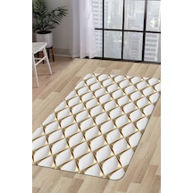 Dijidekor Halı Gold Cool Ky7059 Yıkanabilir Saçaksız Kesme İn... Gold
