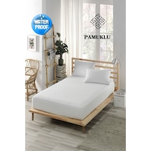 Sıvı Geçirmez Alez Pamuklu Fitted Yatak Koruyucu Beyaz Tek Kişilik