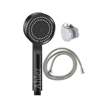 Ahlez Maxima Siyah 5 Fonksiyonlu Duş Başlığı + Hortum + Mafsal Siyah