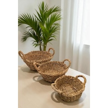 Digithome 3 Lü Naturel Yuvarlak Organizer Sepet -pnl-ph25 S/3 Kahverengi