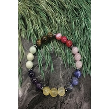 8 Mm Çakra Doğaltaş Bileklik Çok Renkli