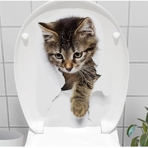 Decohandy Klozet Etiketi Stray Cat Renkli