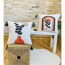 Swita Home Çiftli Kombin Punch İşlemeli Kırlent Kılıfı Panç Karışık