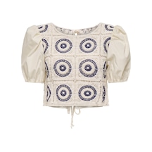 Only Onlcharıs S/s Mıx Top Jrs Kadın White Bluz - 15346915 Beyaz