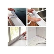 Su Sızdırmaz Geçirmez Beyaz Bant Lavabo Küvet Kenar Mutfak Banyo Açık Ahşap
