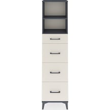 Arges Dolap 2 Raflı 4 Çekmeceli 44x30x182 Antrasit-aytaşı Antrasit