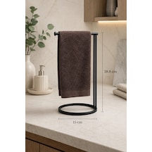 Siyah Dikey Havluluk Havlu Askılığı Tezgah Üstü Banyo Mutfak Organizer Paslanmaz Metal