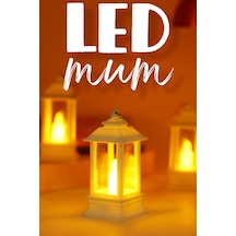 3 Adet Led Mum Mini Dörtgen Tip Pil Dahil Dumansız Alev Ledli Yapay Dekoratif Mum Işığı Beyaz Pt434 Beyaz