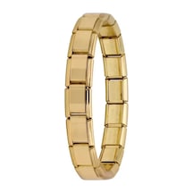 İtalyan 18-21cm Beden Seçenekli Charm Çelik Bileklik Scb38 Sarı