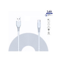 Tecno Camon 20 Uyumlu 2 Metre 3.4 Amper Ultra Hızlı Type-C Şarj Kablosu - İthalatçı Garantili