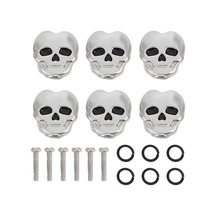 Gümüş Krom Kuru Kafa Gitar Akort Burgu Kulakçığı Başlığı 6'lı Set