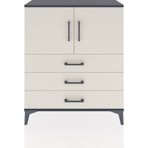 Arges Şifonyer 2 Raflı 3 Çekmeceli 2 Kapaklı 88x30x106 Antrasit-aytaşı Antrasit