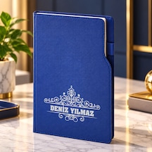 Bk Gift Kişiye Özel İsimli 374 Termo Deri 2027 Ajanda-15, Günlük Ajanda 17x24 Cm Lacivert