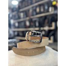 Trg Polo Krem Hakiki Deri Erkek Kemeri- 4cm