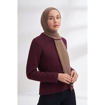 Armanda Müslin Biyeli Şal - Vizon
