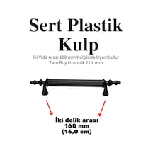 5 Adet Sert Plastik Polais 160 Mm Siyah Mobilya Mutfak Çekmece Dolap Kapak Dolabı Kulpu Kulbu Kulpları Siyah Siyah