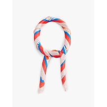 Koton Yaz Temalı Desenli Saten Kare Fular Bandana - Koton X Sibil Çetinkaya Pembe 6sak50140aa Gül