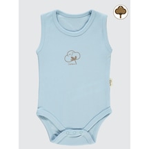 Civil Baby Bebek Organik Çıtçıtlı Badi 0-18 Ay Mavi Mavi