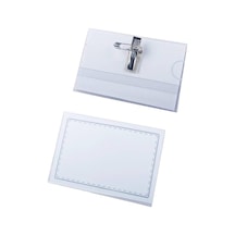 Sahra Sakura Pvc Yaka Kartı Kabı 5,5x9cm Kıskaçlı-iğneli - 10 Adet