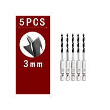 3/5/7 Adet 3/4/5/6/7/8/10mm 1/4 Altıgen Saplı Üç Sivri Ağaç İşleme Matkap Ucu 5pcs 3mm