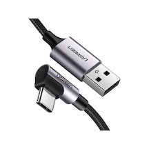 Ugreen Usb-c To Usb-a 3a Qc 90 Derece Hızlı Şarj Kablosu, 2 Metre, Uzay Girişi, 50942 -
