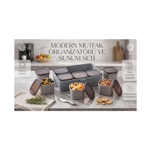 6 Gözlü Kapaklı Taşıma Çantalı Piknik & Kahvaltılık Seti Taşınabilir Saklama Kabı, Piknik Seti, Kahvaltı Kapları