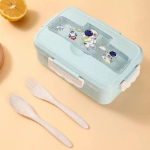 Gümüş Sevimli Öğle Yemeği Kutusu Çocuklar Kız Erkek Bölmeli Bento Öğle Yemeği Kutusu Okul Çocuk Sızdırmaz Çocuk Gıda Aperatif Kutuları Yeni 2023