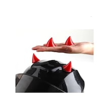 Kırmızı Kask Boynuzu Kask Aksesuarı Sağ Sol Takım