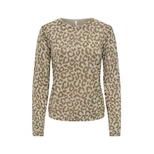 Only Onllullu Ls O-neck Cc Knt Kadın Bluz 15376393 LEOPAR