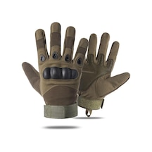 Yeşil Açık Taktik Eldiven Nefes Alabilir Kaymaz Eldiven Şok Tam Parmak Bisiklet Eldiveni