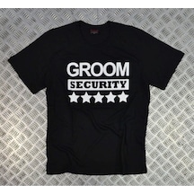 Stoned&Fame Unisex Siyah Groom Securıty Baskılı T-shirt SIYAH