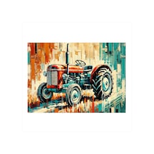 Retro Traktör: Tarımın Ruhu Dekoratif Mdf Tablo