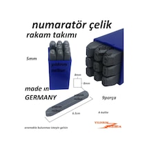 Numaratör Rakam Takımı Çelik 9 Parça Çelik Torna Metal Numaralama
