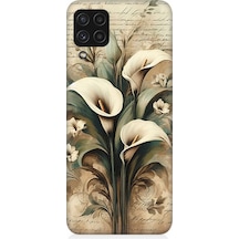 Samsung Galaxy A22 Uyumlu Zambakların Sessiz Zarafeti Desenli Silikon Kılıf Çok Renkli