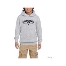 Van Halen Tribute Gri Çocuk Kapşonlu Sweatshirt