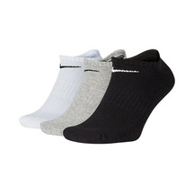 Nike Everyday Dri Fit No Show Cotton Cushioned Unisex Sock 3 Lü Soket Çorap Beyaz Gir Siyah Siyah - Beyaz - Gri