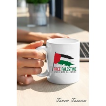 Filistin Tasarımlı Baskılı Kupa Bardak , Gazze Kupa Bardak , Küdüs Kupa Bardağı Klasik 4 Beyaz