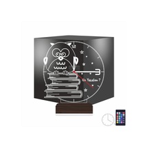 Luvivia Baykuş Kitap Öğretmene Hediye Kişiye Özel Saatli 3d Lamba - Masa Gece Lambası