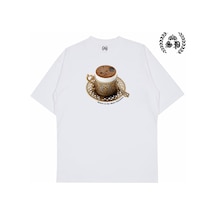 Startmore Kahve İs The Main Character Çay Vintage Y2k Tee Tshirt Dijital Baskılı Memes Tişört Beyaz